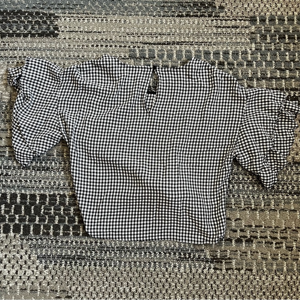Stitch Fix Nine Britton Blouse Sarah Tie Shoulder Cropped Cami Top Black Small - Picture 6 of 8